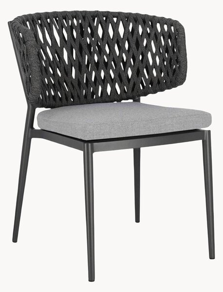 Set di 4 sedie da giardino impilabili Noelia Charcoal