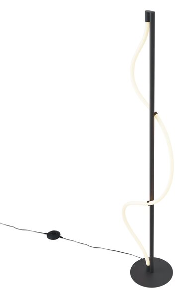 Lampada da terra moderna nera con LED dimmerabile a 3 livelli - Twirl