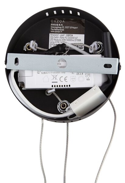 Lampada a sospensione di design nera rotonda dimmerabile a 3 livelli - Krisscross