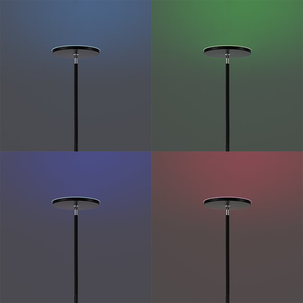 Lampada da terra moderna nera con LED dimmerabile RGB con telecomando - Sjors
