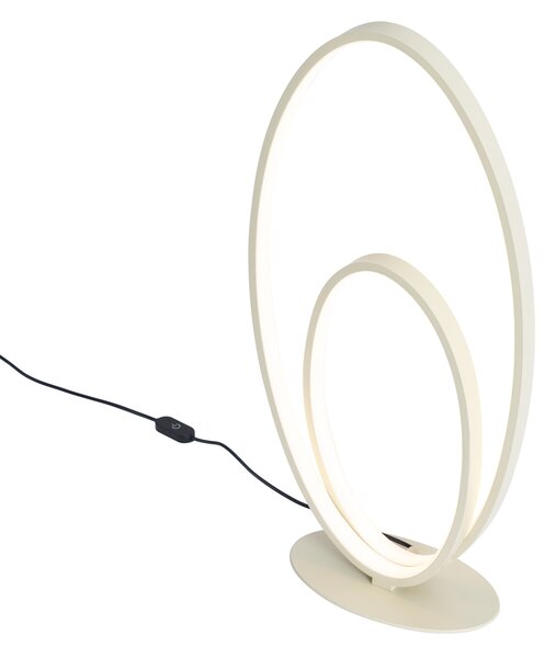 Lampada da tavolo di design beige con LED dimmerabile a 3 livelli - Boomerang