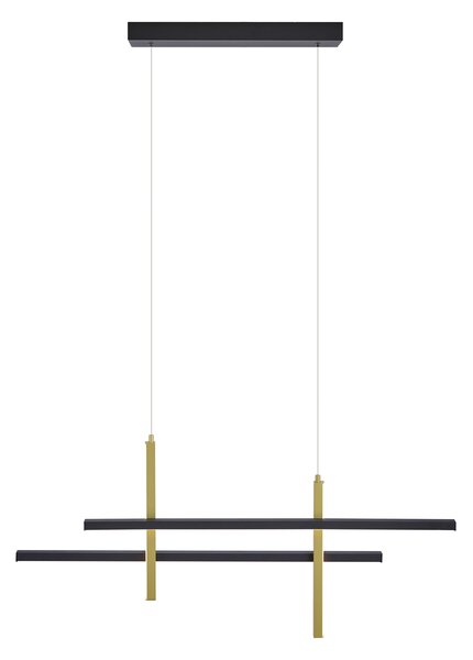 Lampada a sospensione di design H nera con oro con LED dimmerabile a 3 livelli - Joy