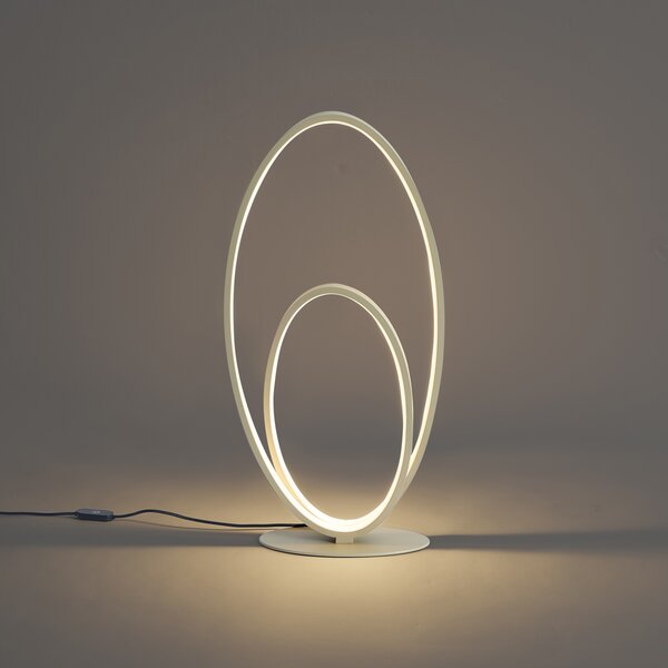 Lampada da tavolo di design beige con LED dimmerabile a 3 livelli - Boomerang