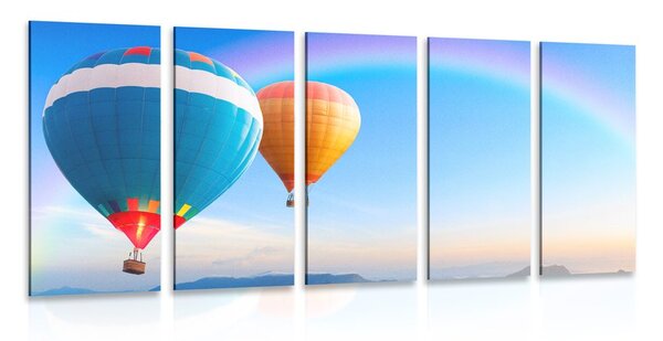 Quadri 5 pezzi – Mongolfiere avventurose