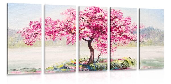 Quadri 5 pezzi – Ciliegio orientale in rosa