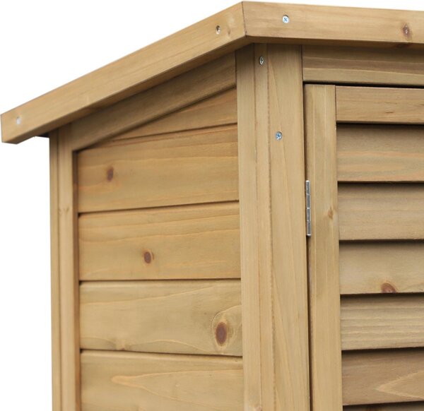 VivaGarden Armadietto da Esterno / Balcone in Legno 1 Anta Dimensioni 87x46.5x96.5 cm colore Legno Naturale