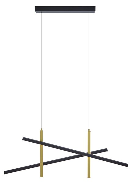 Lampada a sospensione di design X nera con oro con LED dimmerabile a 3 livelli - Joy