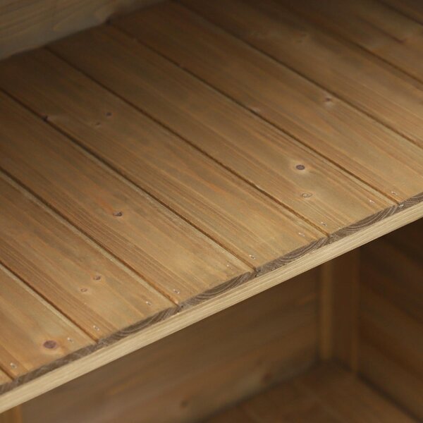 VivaGarden Armadietto da Esterno / Balcone in Legno 1 Anta Dimensioni 87x46.5x96.5 cm colore Legno Naturale