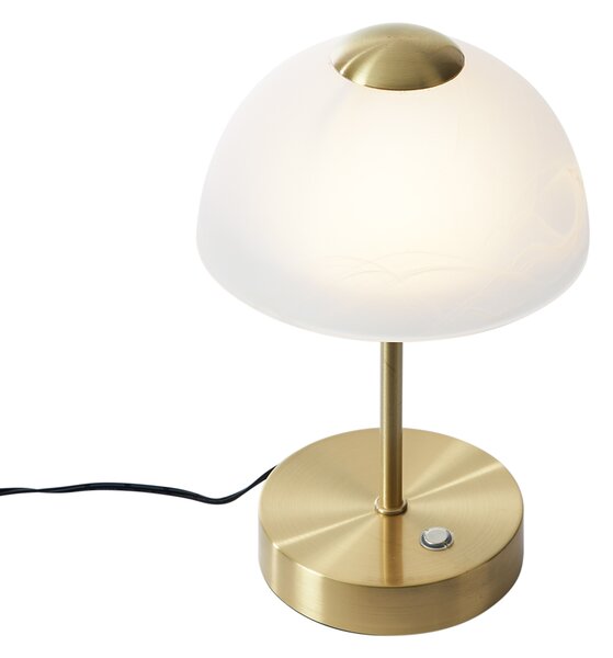 Lampada da tavolo di design oro con vetro opale incl. LED dimmerabile - Joya