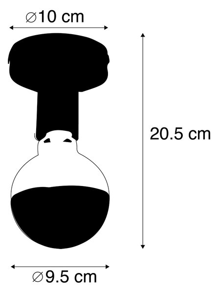 Plafoniera di design nera con riflettore G95 nero - Facile