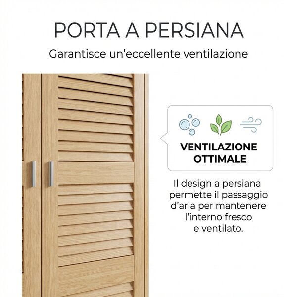 VivaGarden Armadietto da Esterno / Balcone in Legno 1 Anta Dimensioni 87x46.5x96.5 cm colore Legno Naturale