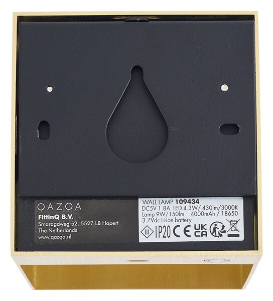 Lampada da parete moderna oro con LED e dimmer touch ricaricabile - Joris