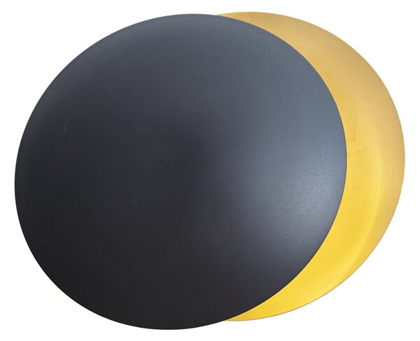 Lampada da parete moderna nera con oro 34,5 cm 2 luci - Sunrise