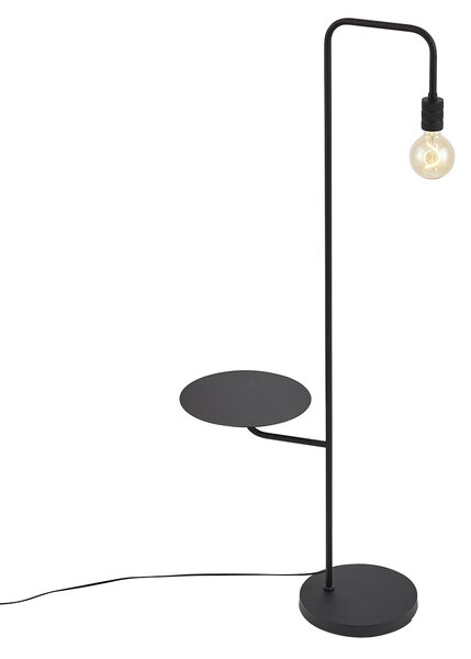 Lampada da terra moderna nera con tavolino rotondo - Ostrich