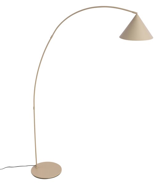 Lampada da terra retrò beige con interno bianco - Triangolo