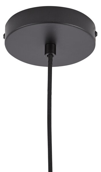 Lampada a sospensione di design nera con vetro fumé - Domo