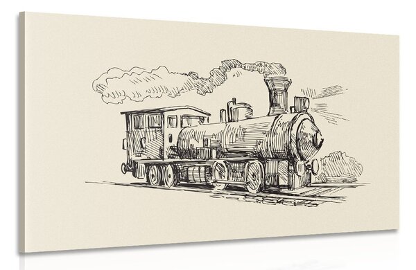 Stampa su tela – Treno in stile retrò