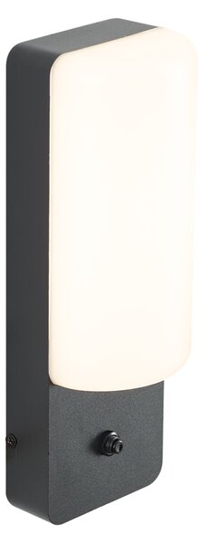 Applique da esterno nera con sensore crepuscolare con LED incl. - Shift