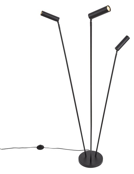 Lampada da terra moderna nera 3 luci GU10 35mm - Thomas