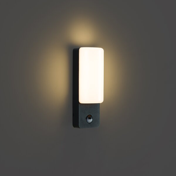 Applique da esterno nera con sensore di movimento e LED inclusi - Shift