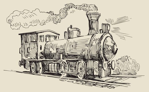 Stampa su tela – Treno in stile retrò