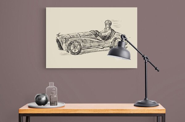 Quadro su tela – Auto da corsa in stile retrò