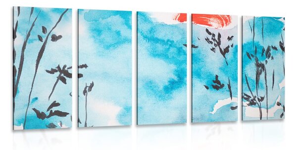Quadri 5 pezzi – Pittura del cielo giapponese