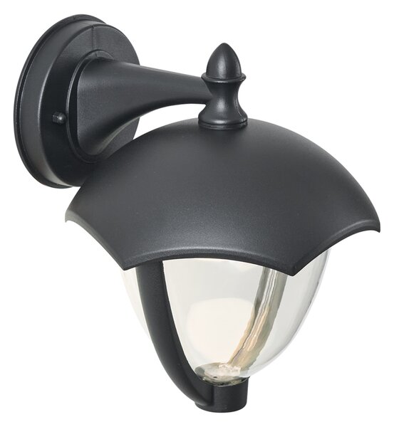 Applique da esterno smart nera con vetro trasparente con LED IP54 - Classica