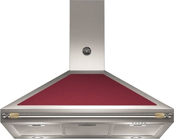 Bertazzoni Cappa Cucina Aspirante a Parete Larghezza 100 cm Profondit 50 cm Classe A colore Acciaio Inox e Rosso - K100HERVIA
