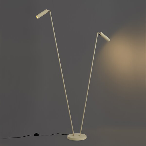 Lampada da terra moderna beige 2 luci GU10 35mm - Thomas