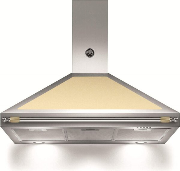 Bertazzoni Cappa Cucina Aspirante a Parete Larghezza 100 cm Classe A colore Inox/Crema - K100HERCRA