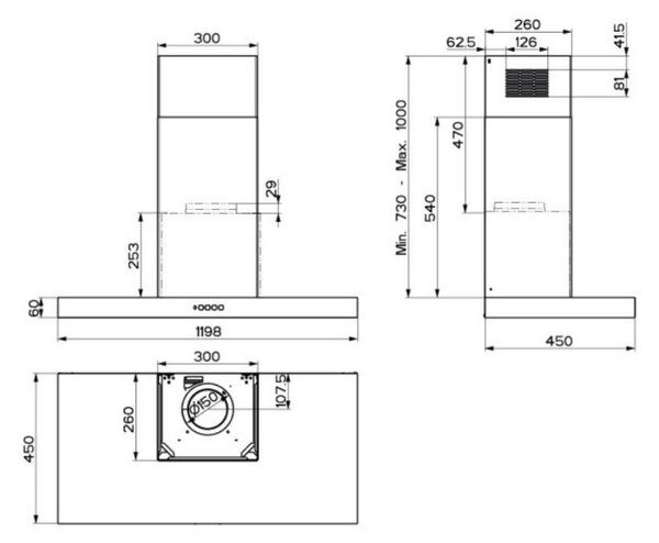 Faber Cappa Cucina Aspirante a Parete Larghezza 120 cm Profondit 45 cm Classe C colore Acciaio Inox - STILO VALUE A120