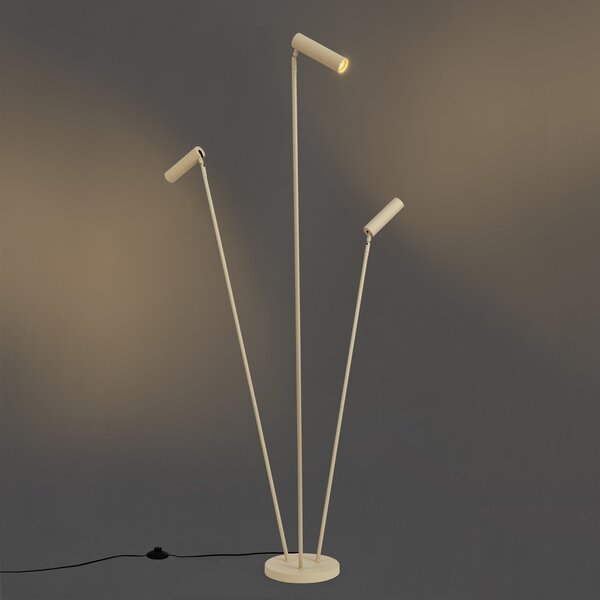 Lampada da terra moderna beige 3 luci GU10 35mm - Thomas