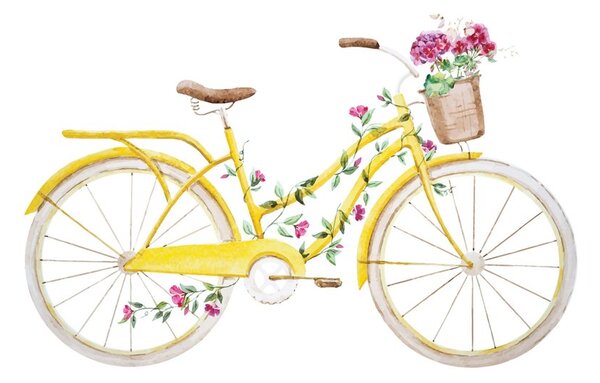Quadro su tela – Illustrazione di bicicletta retrò