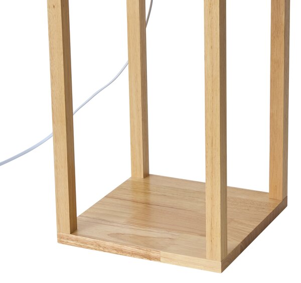 Lampada da terra moderna in legno con paralume beige - Stojan