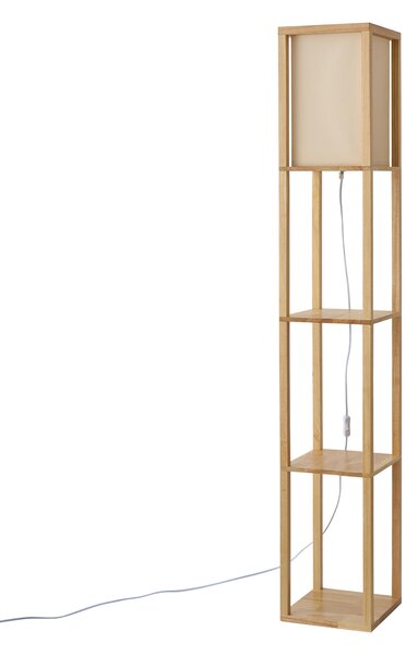 Lampada da terra moderna in legno con paralume beige - Stojan