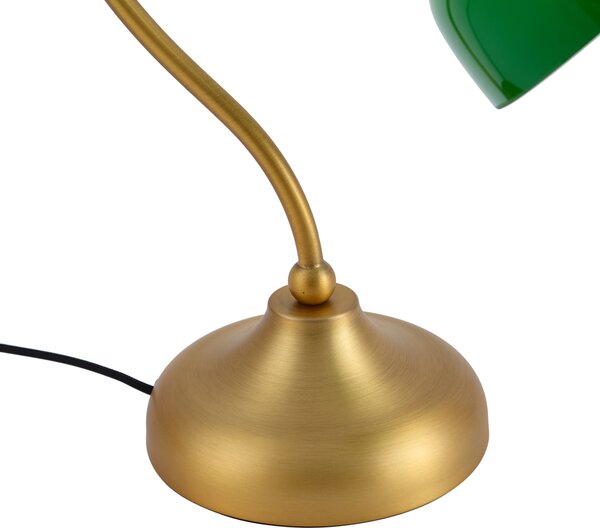 Lampada da tavolo classica bronzo con vetro opale verde - Clerk