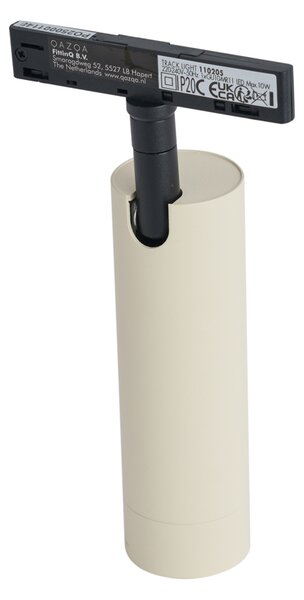 Faretto moderno beige e nero per sistema a binario monofase GU10 35mm - Slimline Uzzy