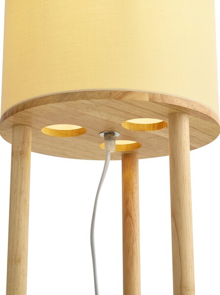 Lampada da terra moderna in legno con paralume beige - Stojon