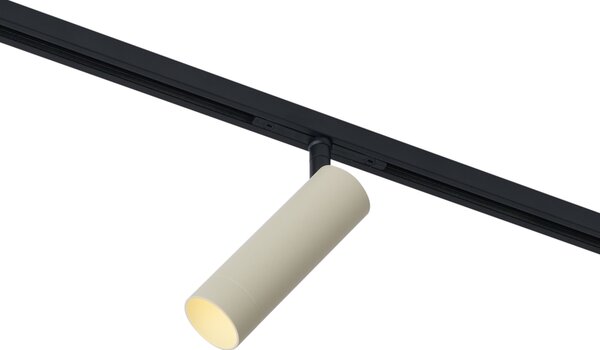 Faretto moderno beige e nero per sistema a binario monofase GU10 35mm - Slimline Uzzy