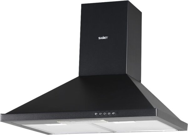 Samet Cappa Cucina Aspirante a Parete Larghezza 60 cm Classe D colore Nero - Eolo60NE