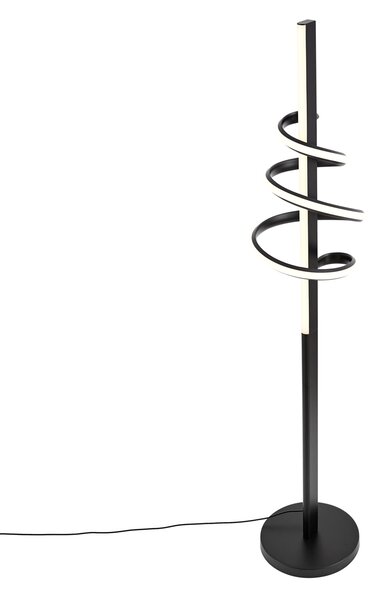 Lampada da terra di design nera con LED dimmerabile e interruttore a 3 vie - Rolla