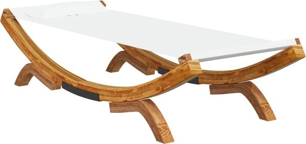 Lettino Prendisole 100x188,5x44 cm in Legno Curvato Crema