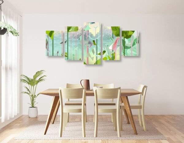 Quadri 5 pezzi – Paradiso astratto