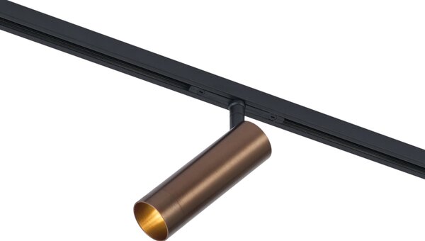 Faretto moderno bronzo scuro per sistema a binario monofase GU10 35mm - Slimline Uzzy
