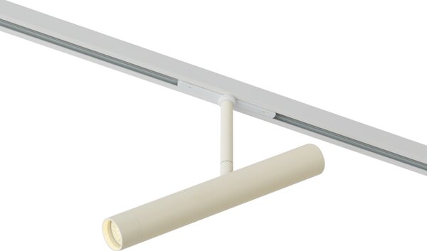 Faretto moderno beige e bianco per sistema di illuminazione a binario monofase - Slimline Avery
