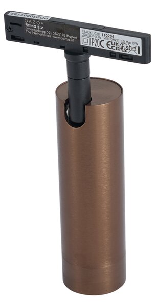Faretto moderno bronzo scuro per sistema a binario monofase GU10 35mm - Slimline Uzzy
