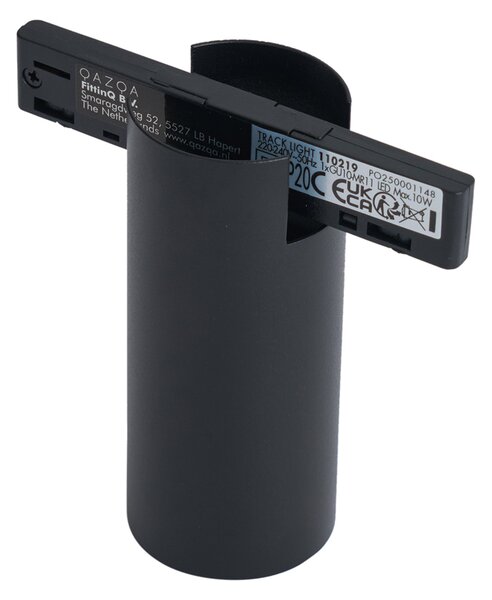 Faretto moderno nero per sistema a binario monofase GU10 35mm - Slimline Nubee Honey