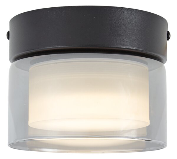 Plafoniera moderna nera con vetro fumé - Puck