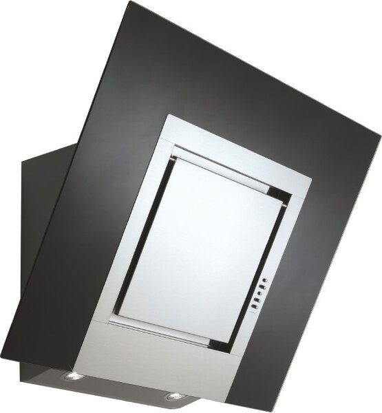 FALMEC Cappa Cucina Aspirante a Parete Larghezza 60 cm in Vetro temperato Nero e Acciaio - CQMN60.E3#ZZZN440A Millennium